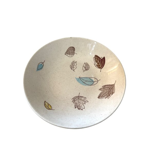 Royal China Underglaze Falling Leaves Serving Bowl 9" Made In USA Vintage MCM - Picture 1 of 6